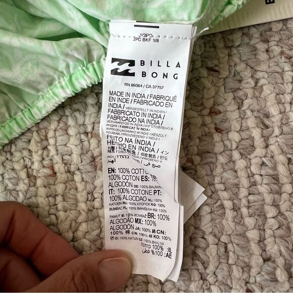 Billabong Tropic Sun Crop Top in Honeydew NWT - Picture 6 of 15